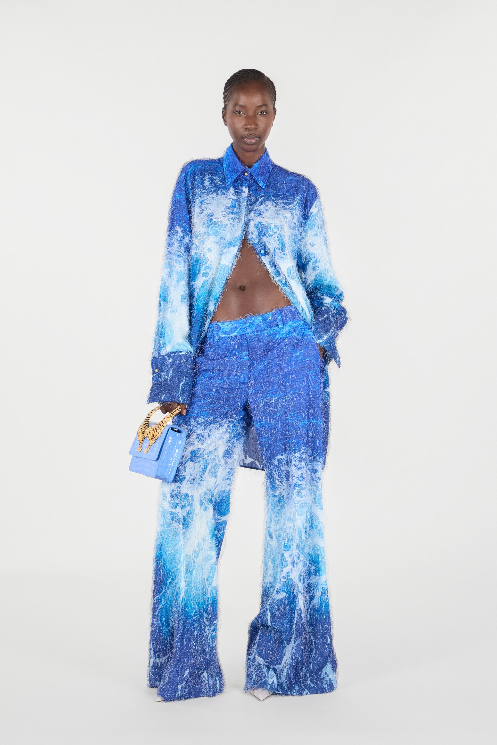 RC Stretto di Messina Print Shirt Blue UWT160-HLN94