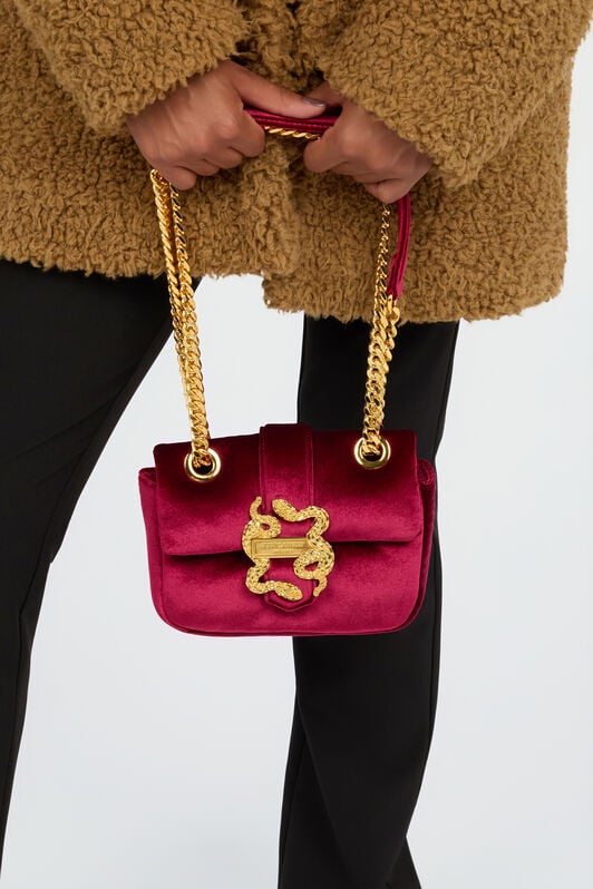 JC Cherry Velvet Shoulder Bag Snake Buckle CILIEGIA VFB061-VF693