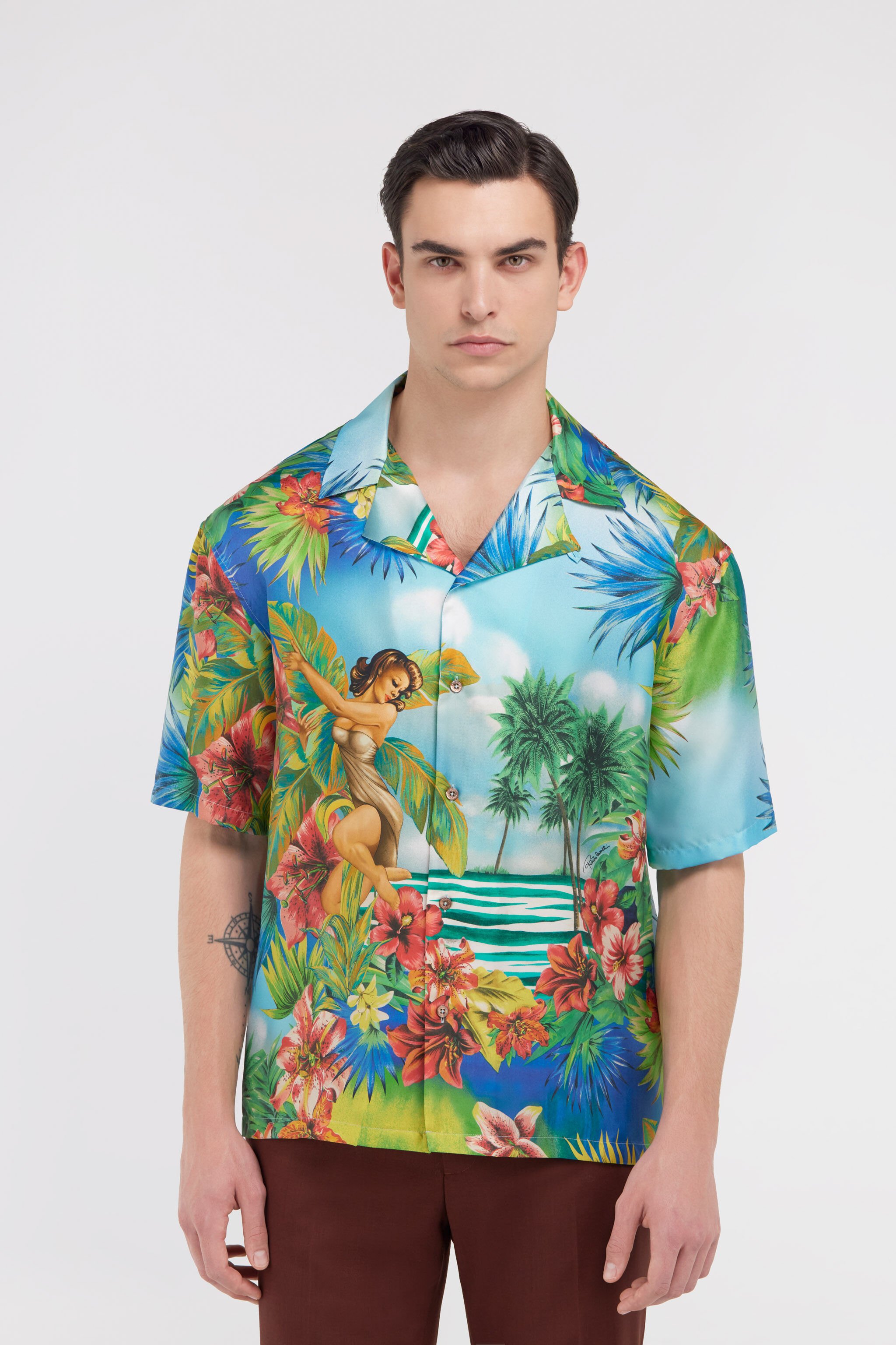 RC Hawaii printed shirt Light blue SRT760-4QL40