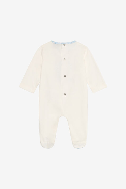 JU Baby Blue Hat, Bib, and Romper Set with Logo BABY BLUE VJT812-JD001