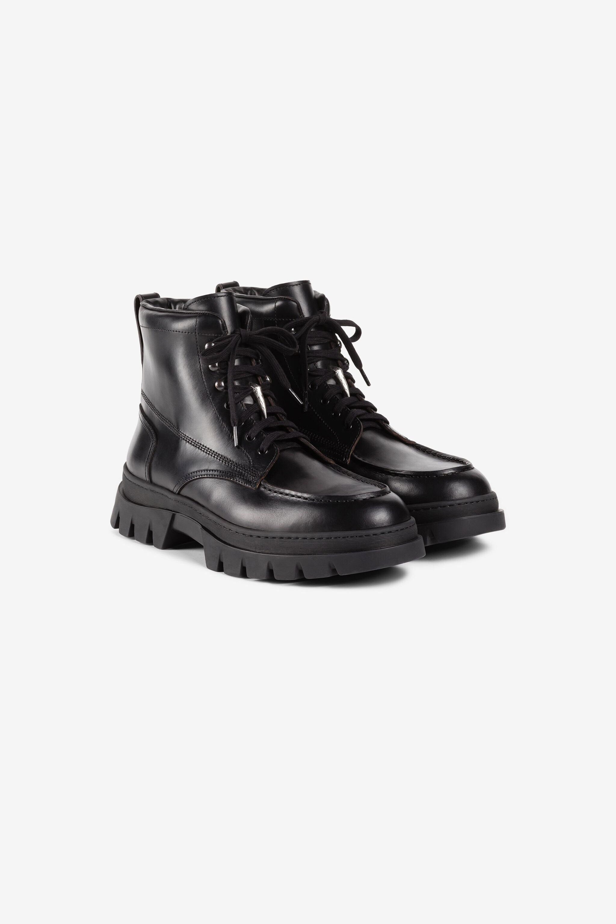 RC Tiger Tooth Leather Boots Black PRS003-PZ099