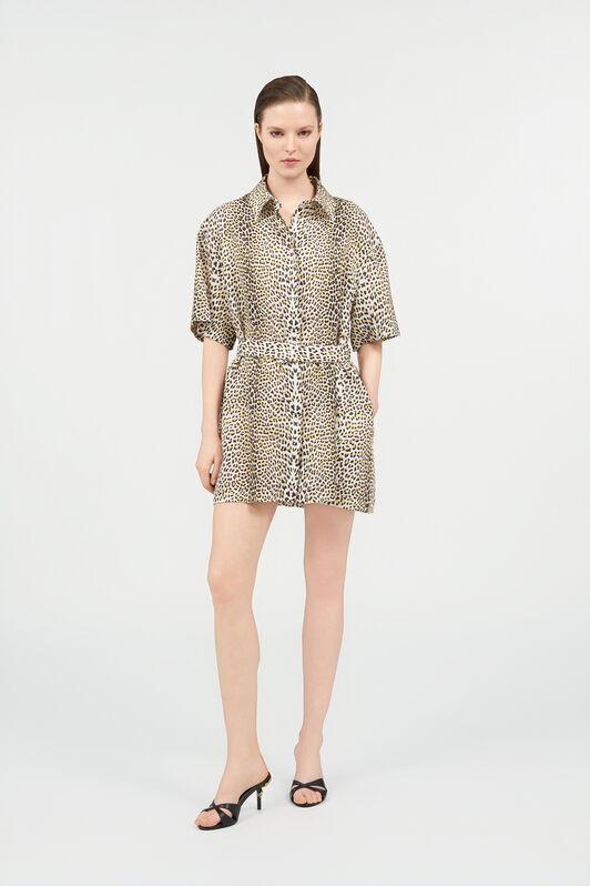 RC Pop Jaguar Print Mini Dress YELLOW/BLACK WQT126-OXR30