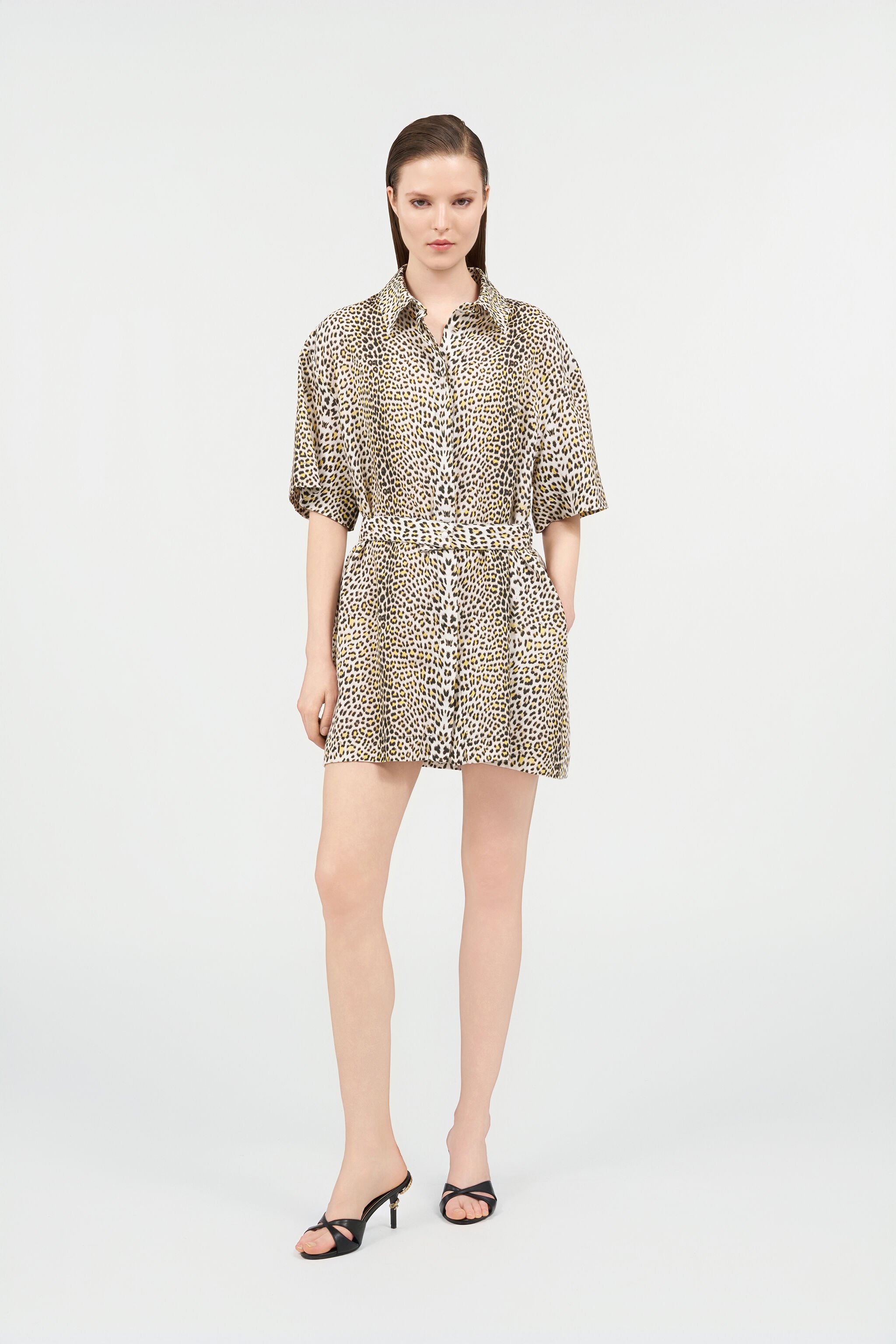 RC Pop Jaguar Print Mini Dress YELLOW/BLACK WQT126-OXR30