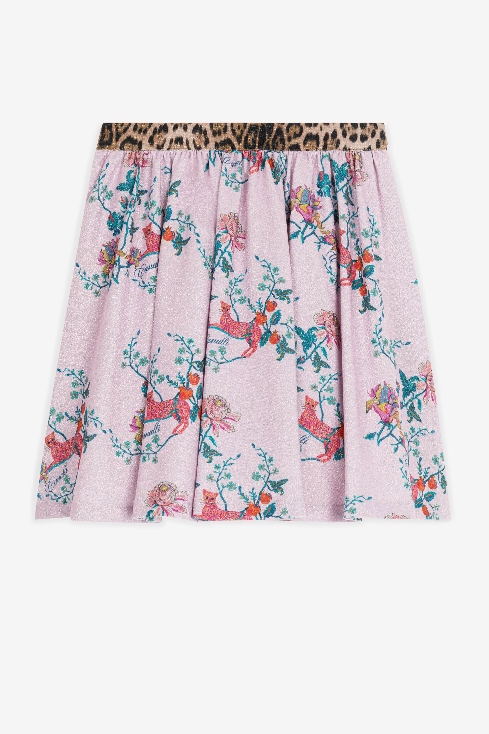 JU Leopard And Floral-Print Skirt Pink RJT309-5LG85
