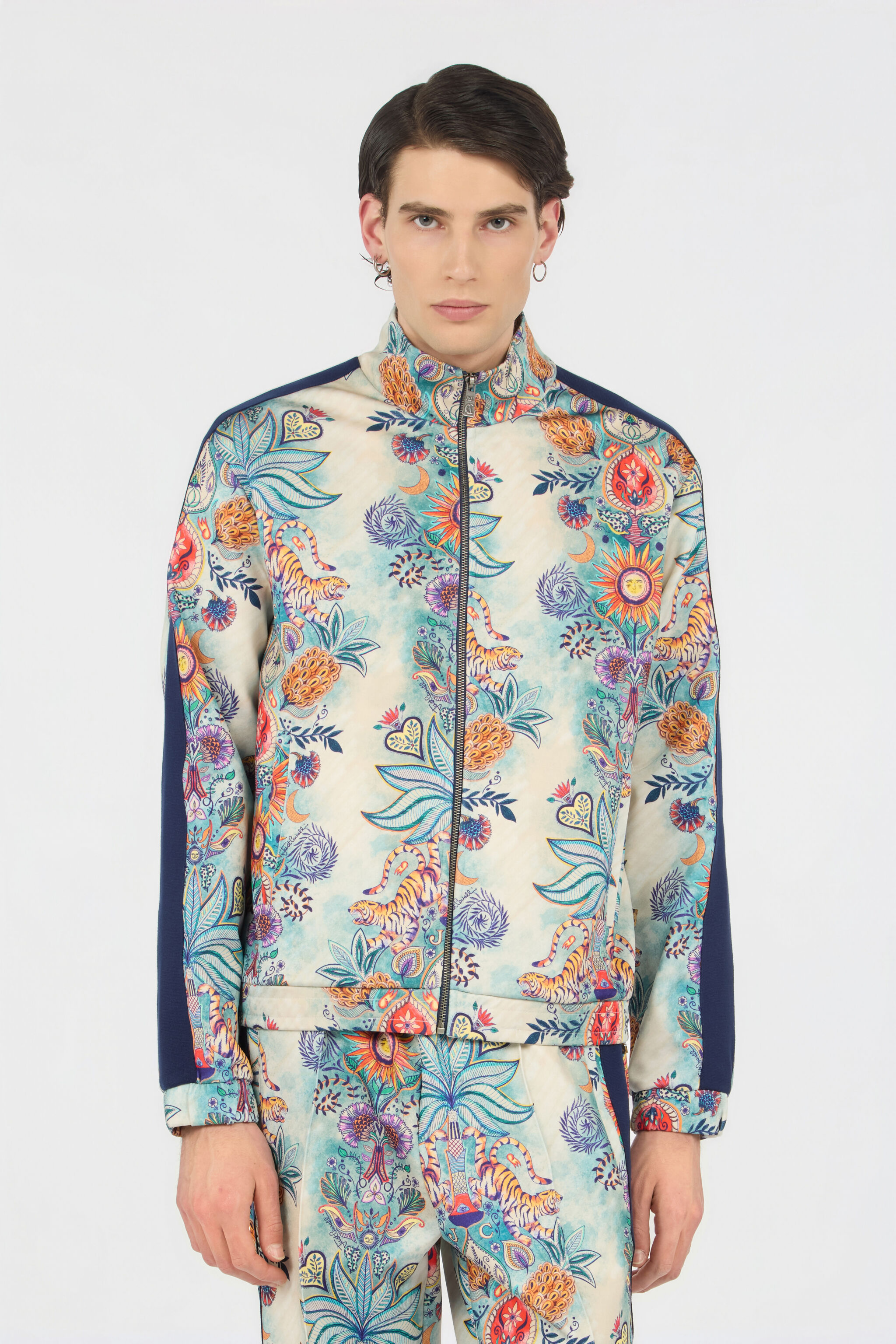 JC Sweatshirt mit Tropical Garden-Print 217 AZZURRO + 582 AR WFT108-WF138