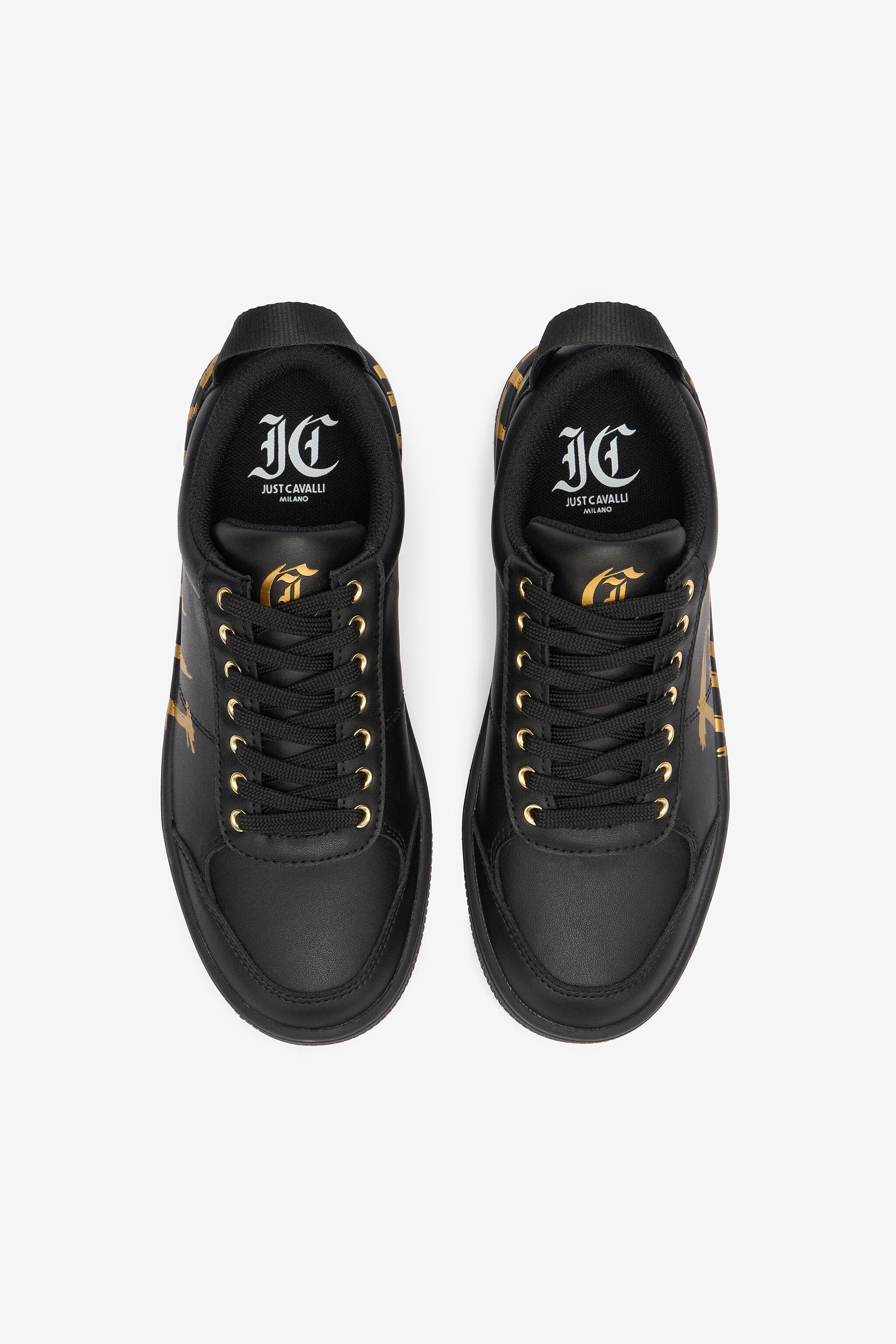 JC Sneakers Avec Logo Graffitis Doré Noir UFS039-UF361