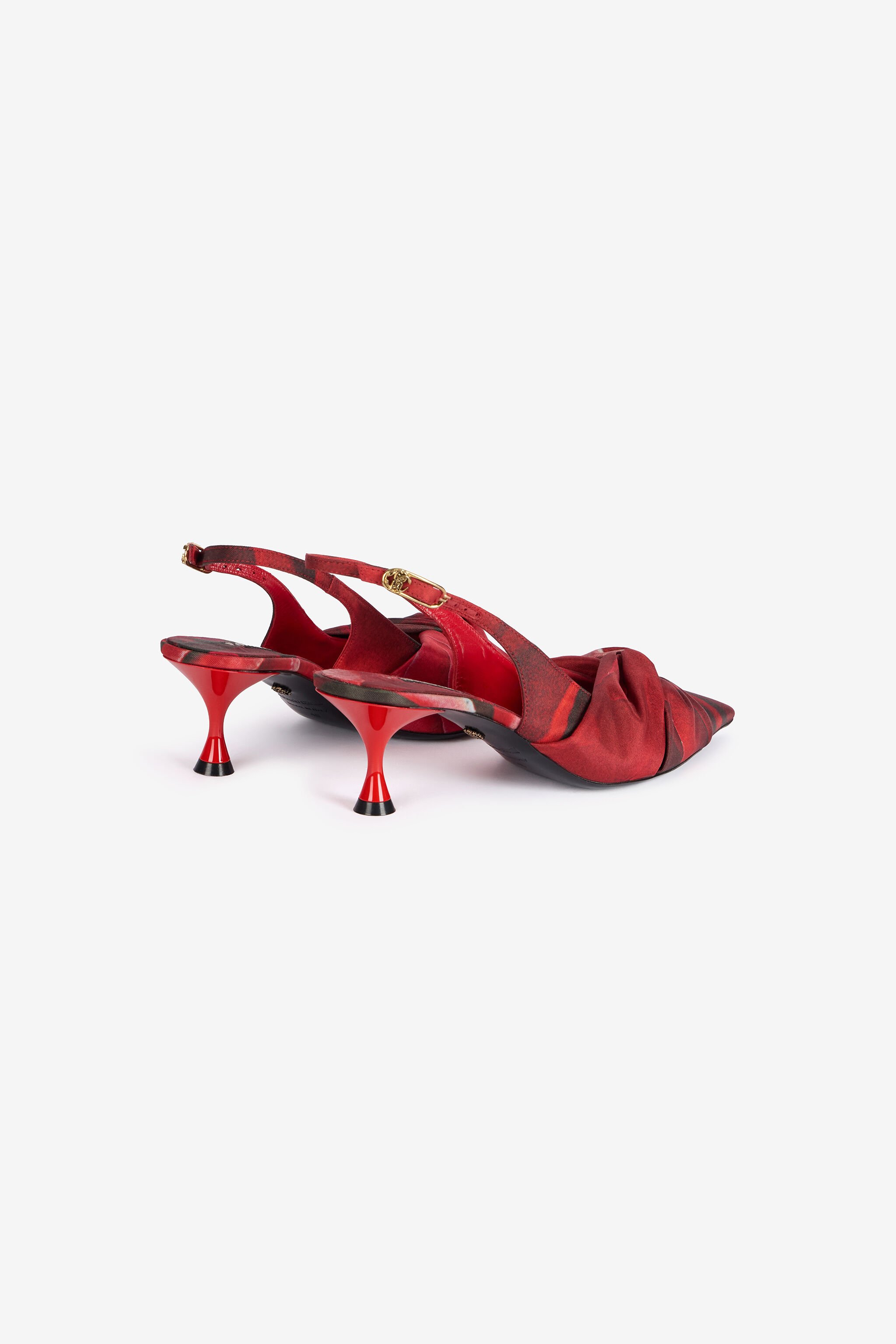 RC Rose Print Slingbacks With Knotted Detail Red UKS012-SE380