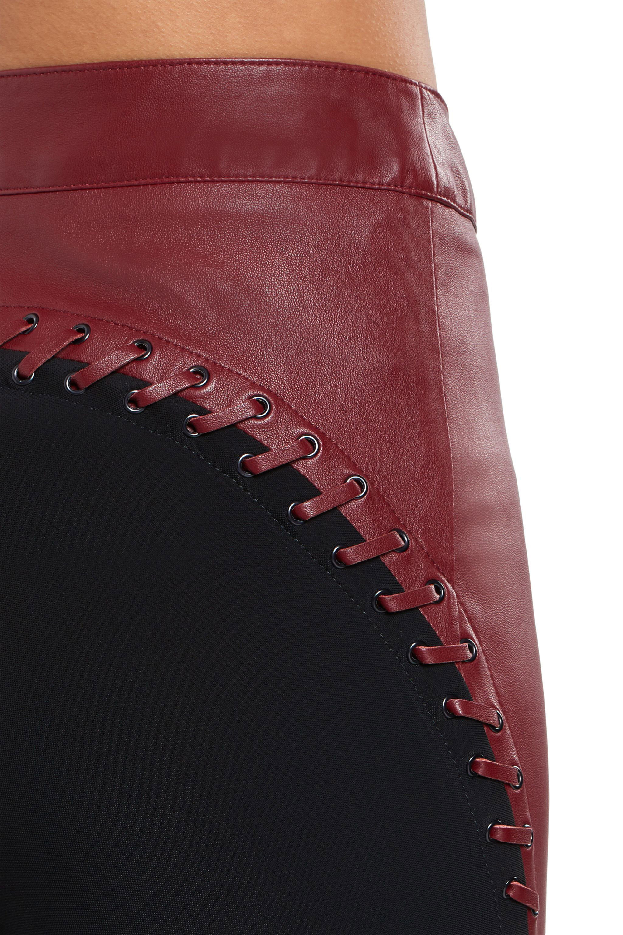 RC Oxblood Leather And Jersey Trousers OXIBLOOD IQP205-PN086