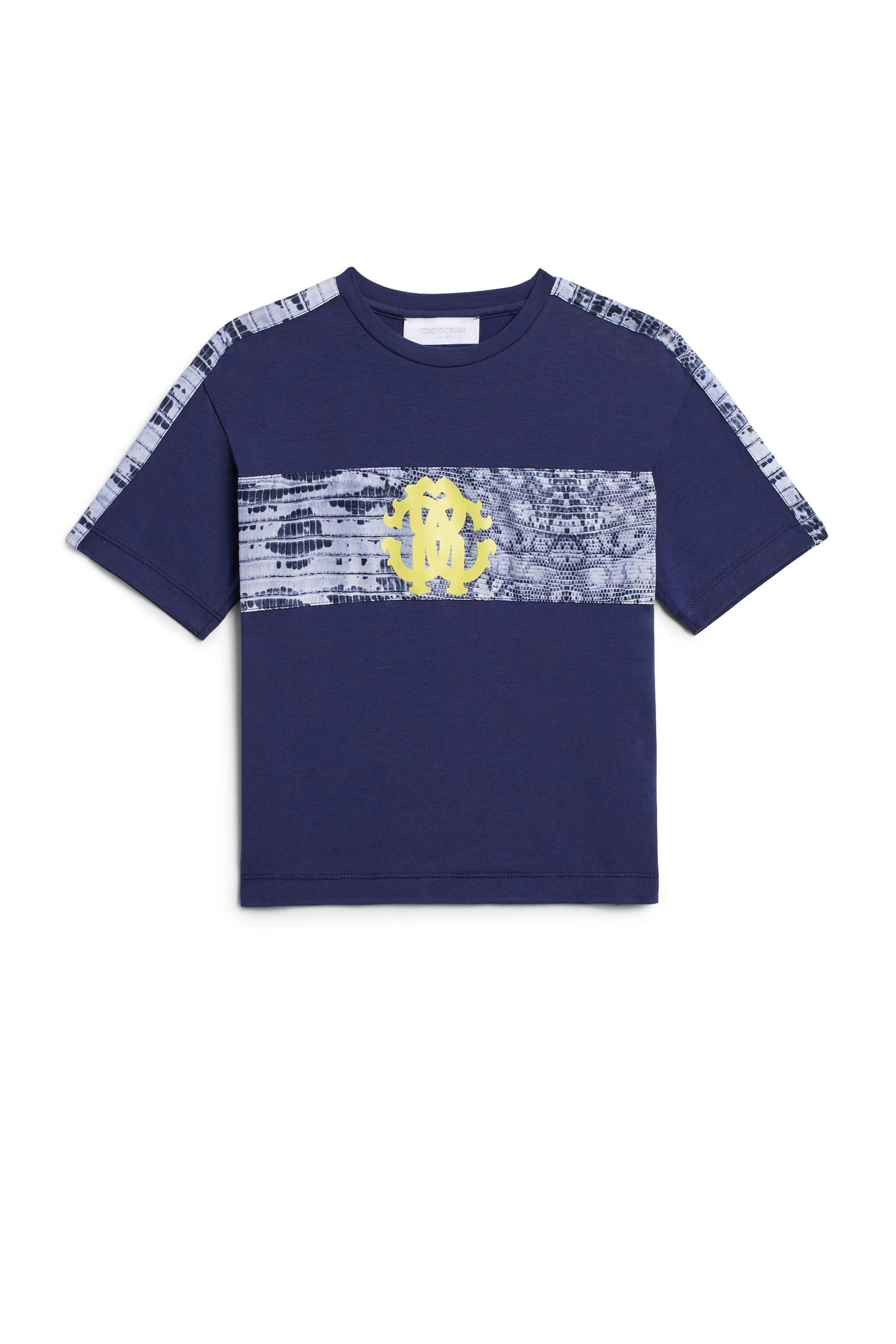 JU Lizard print logo T-shirt MIDNIGHT BLUE IJT65H-JV025