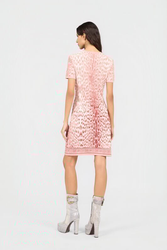 RC Jaguar Pink Print Midi Dress PINK XQM103-MA018