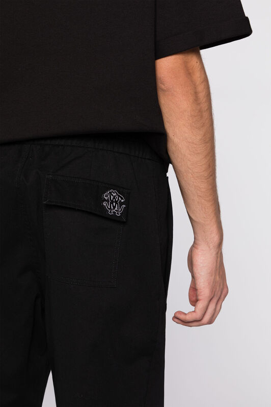 RC Logo-embroidered cotton trousers Black RRT262-FN061