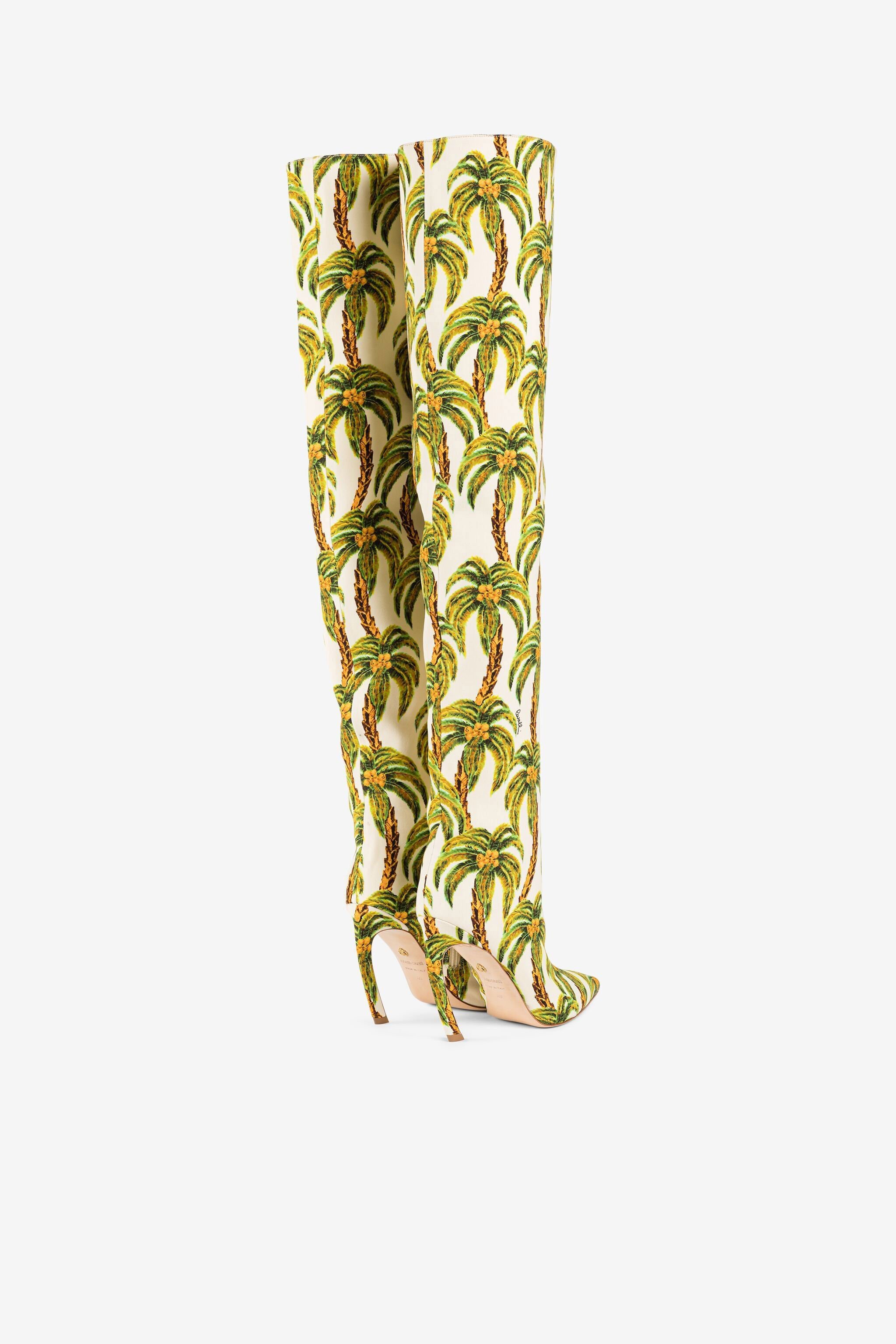 RC Palm tree print boots Light green QWS014-SE130
