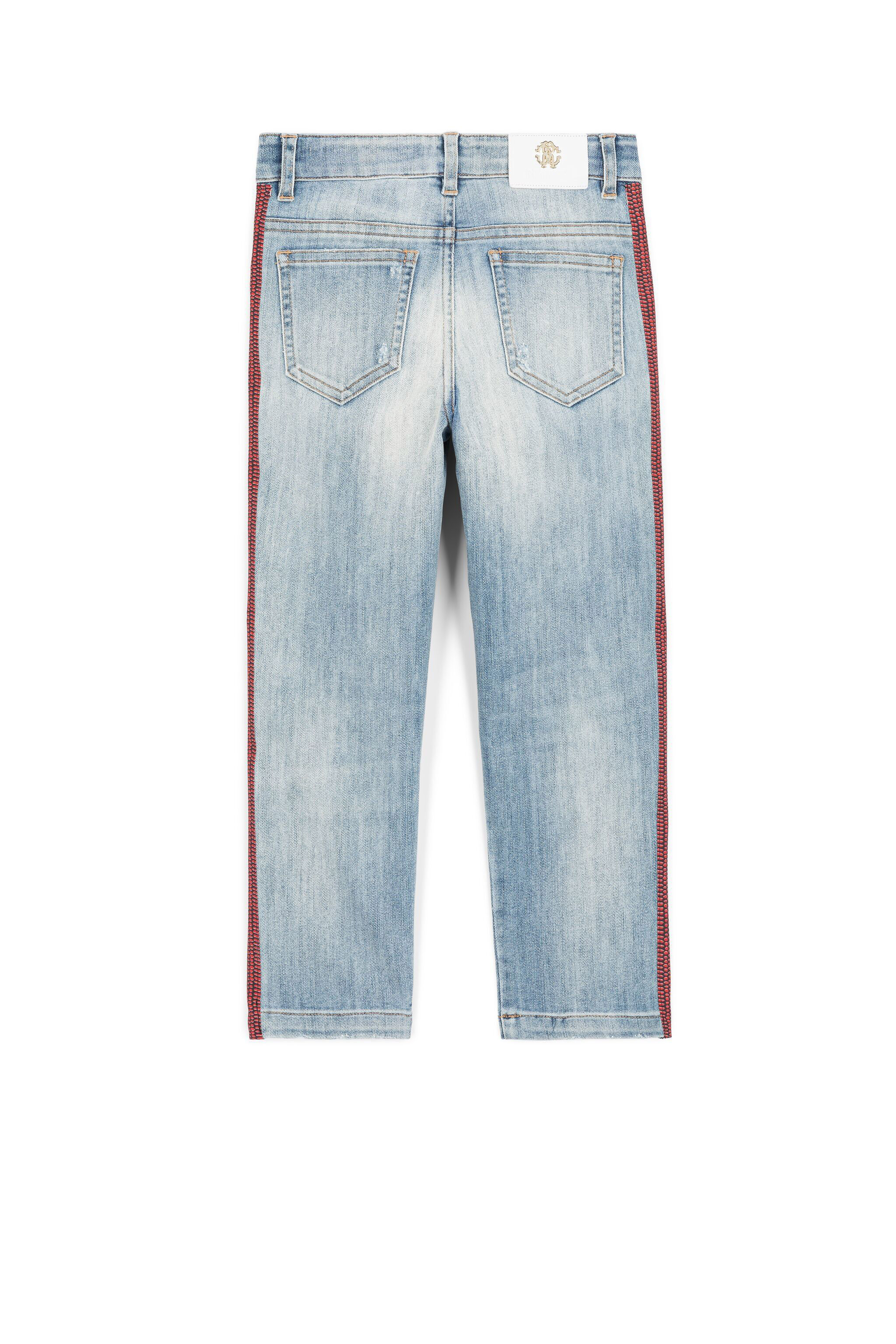 JU Contrast-Stripe Jeans LIGHT BLUE IJJ201-DS029