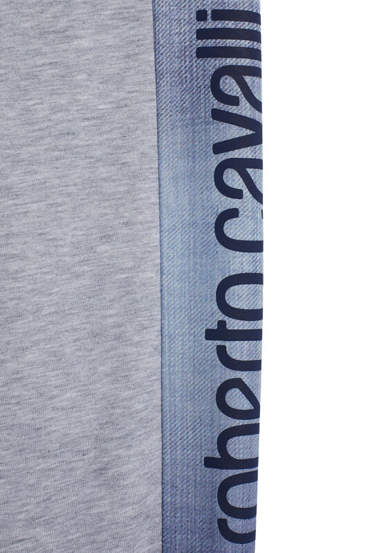 JU Denim stripe trackpants GREY MELANGE IJT254-CF042