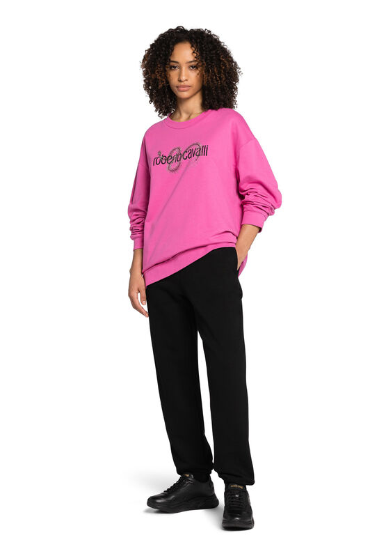 RC Crystal-Embellished Snake Sweatshirt RC Crystal-Embellished Snake Sweatshirt Fuchsia IST68E-CF050