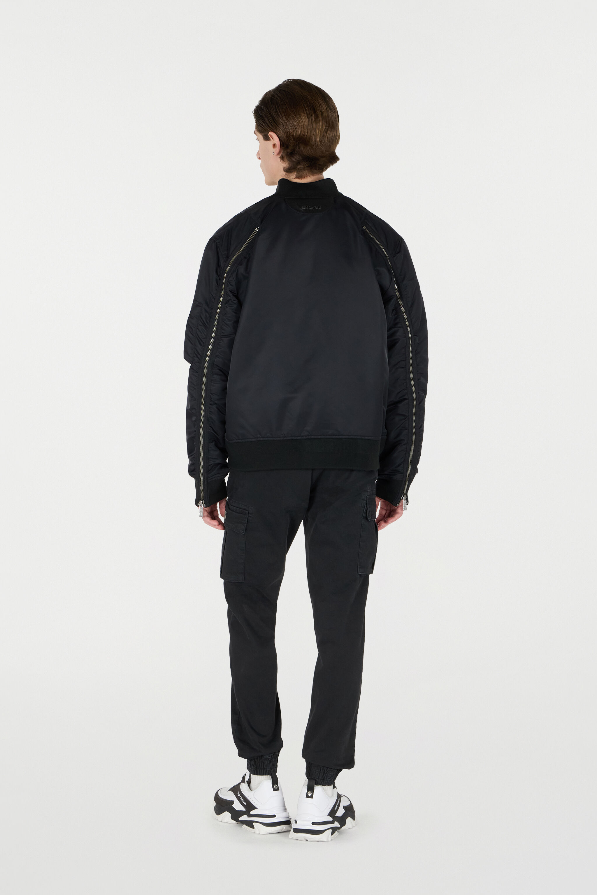 JC Bomber Jacket With JC Monogram Black TFT066-TF090