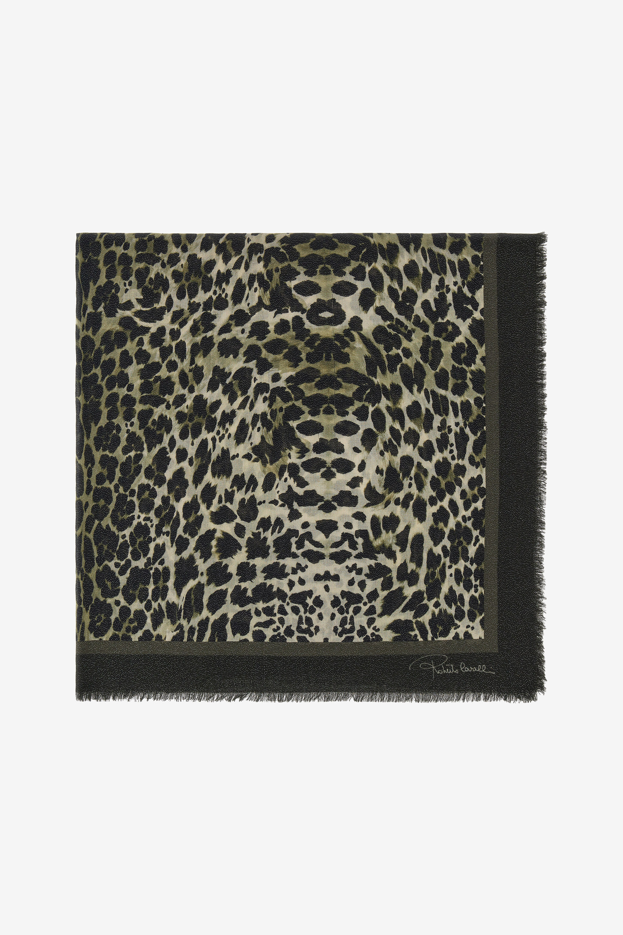 RC Roberto Cavalli shawl with Queen of Sicily print Dark gray SYI00B-3NL55