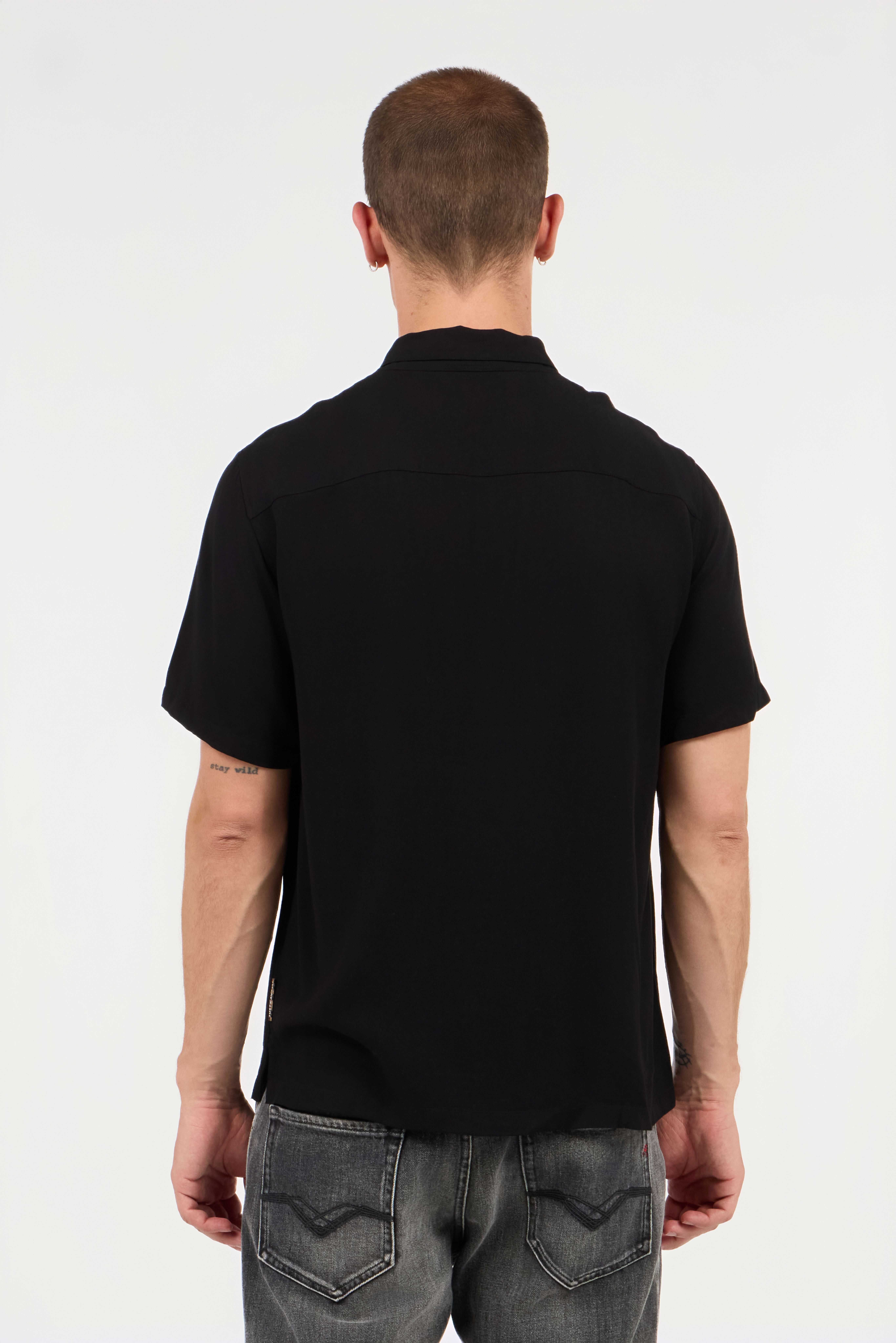 JC T-Shirt With Top-Stitched Logo BLACK UFT059-UF079