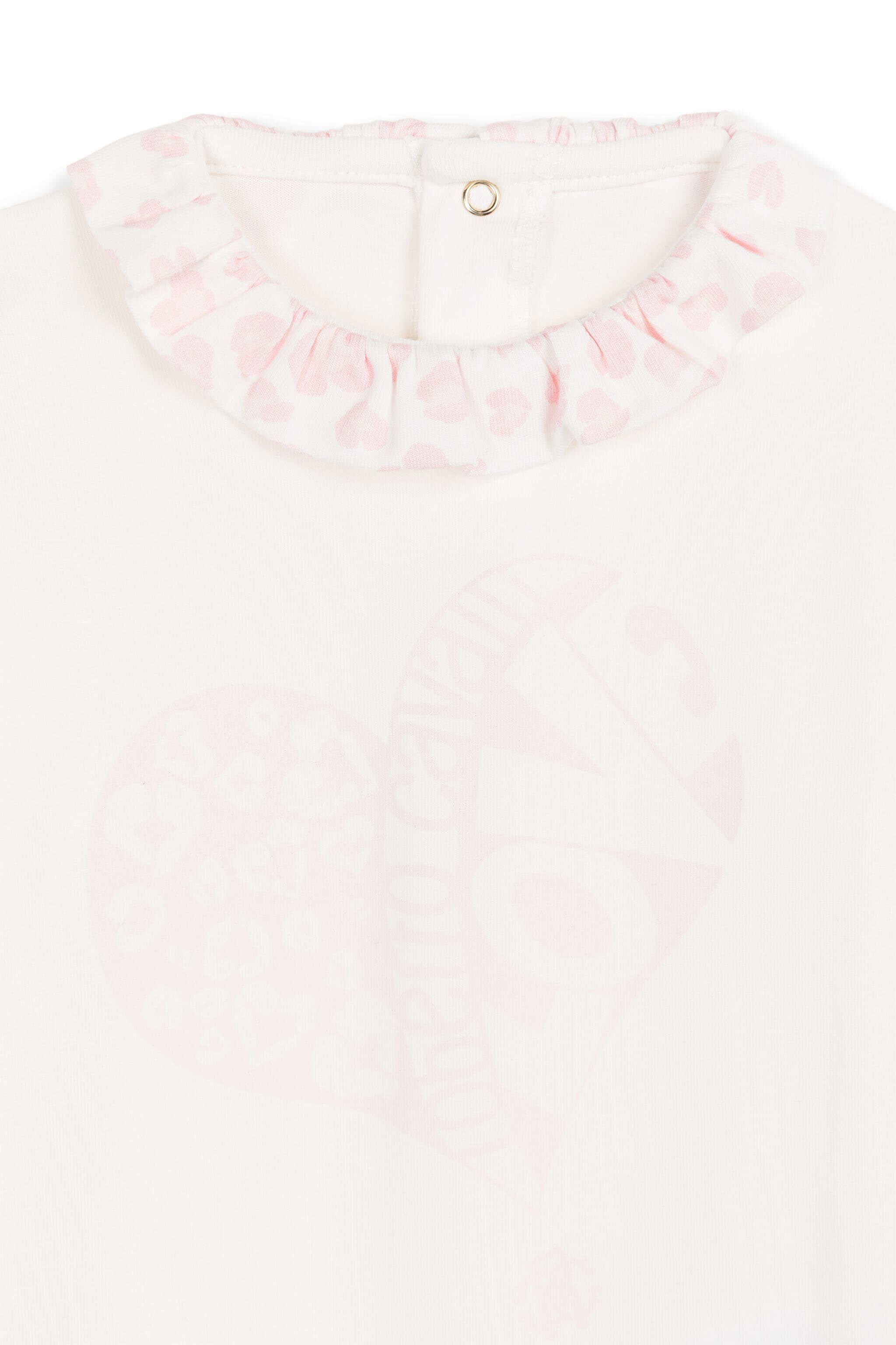 JU Logo And Heart-Print Babygrow White KJT808-JV025