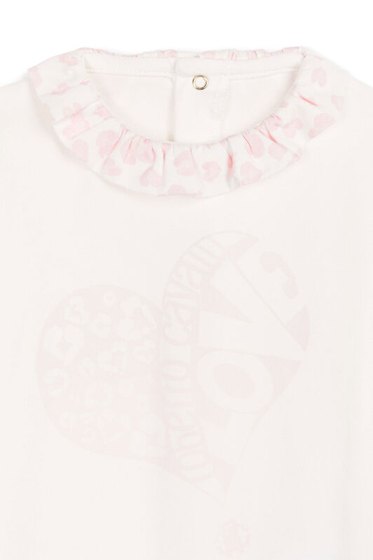 JU Logo And Heart-Print Babygrow JU Logo And Heart-Print Babygrow White KJT808-JV025