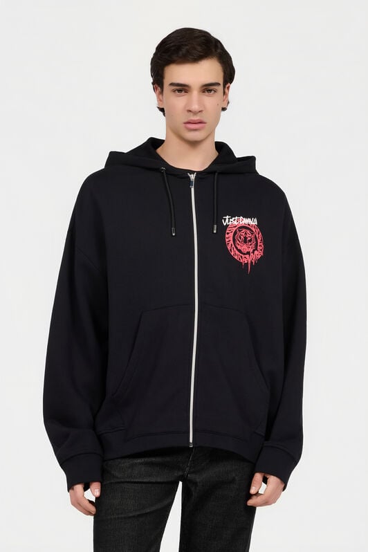 JC Black Hoodie Sweatshirt with Logo BLACK RRT966-RR228