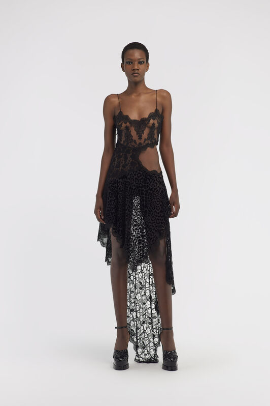 RC Abito sottoveste in pizzo Nero RWT112-RP001