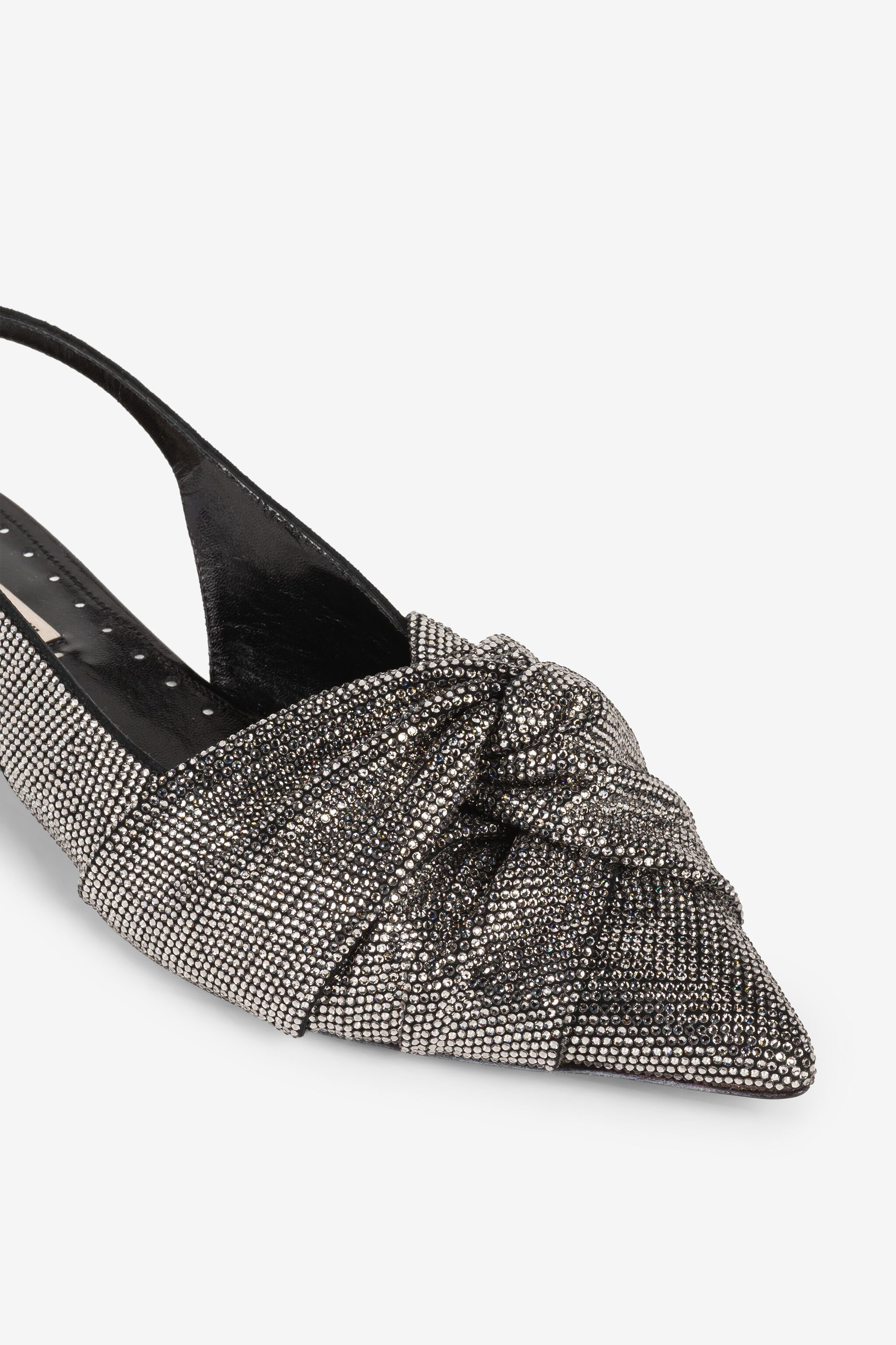 RC Le Pettegole Crystal-Embellished Slingback Pumps Silver QWS010-PCS01