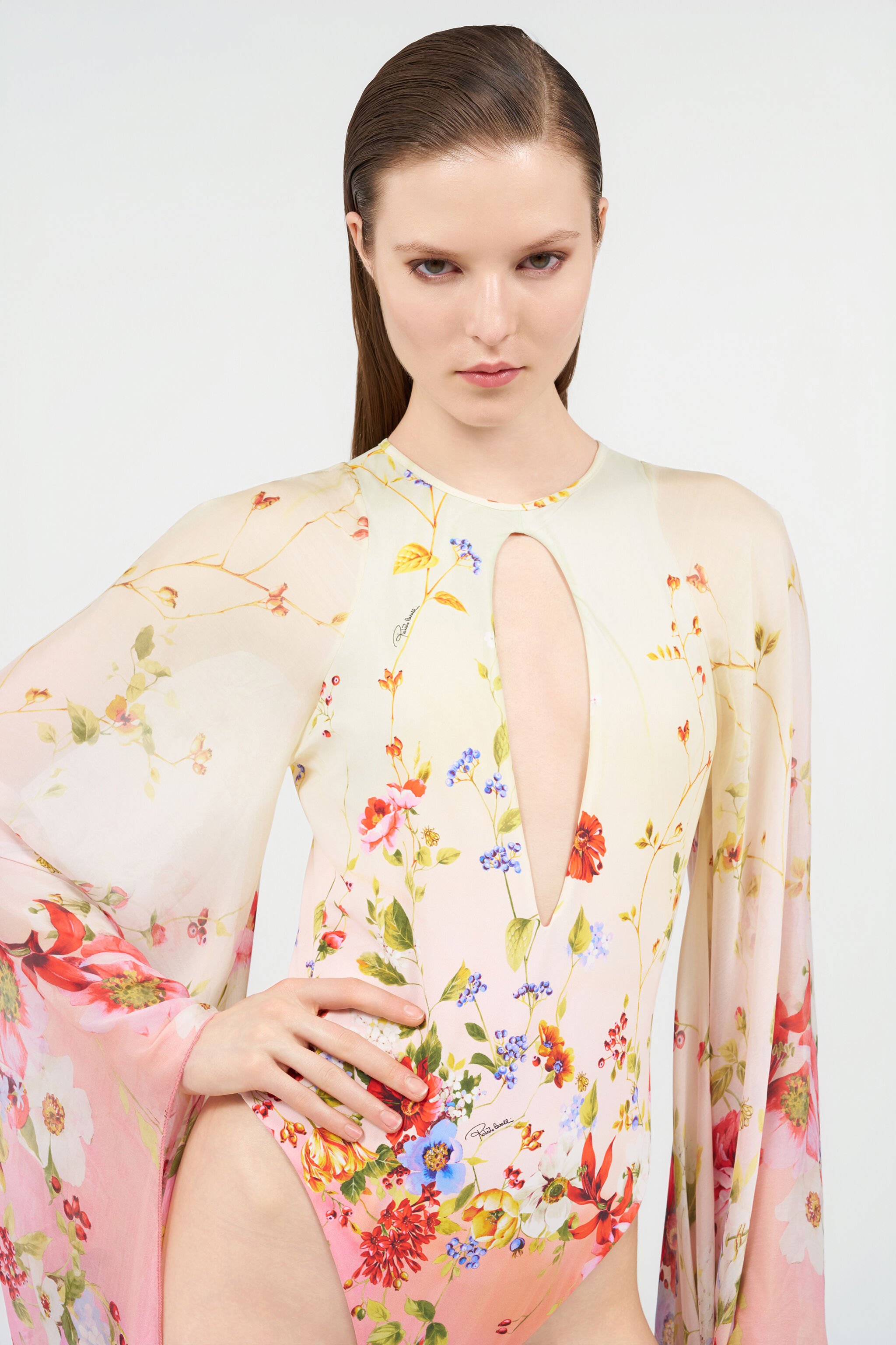 RC Costume Intero Miami Flowers GREEN/FUCHSIA WQW003-HVR32