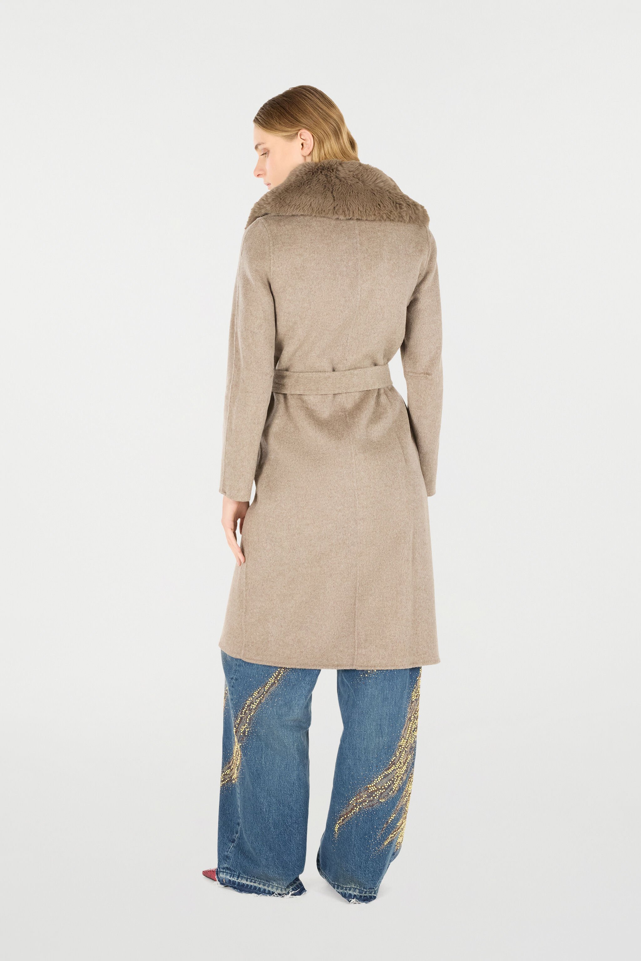 RC Cappotto Marrone in Lana e Cashmere TORTORA MELANGE OOT50B-WH016