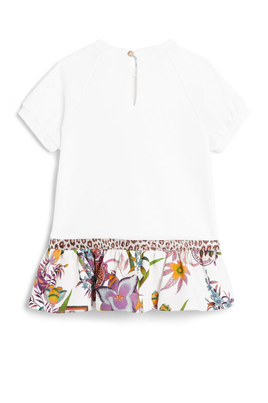 JU Abito con Monogram RC e motivi floreali JU Abito con Monogram RC e motivi floreali MILKY WHITE JJT159-CF054