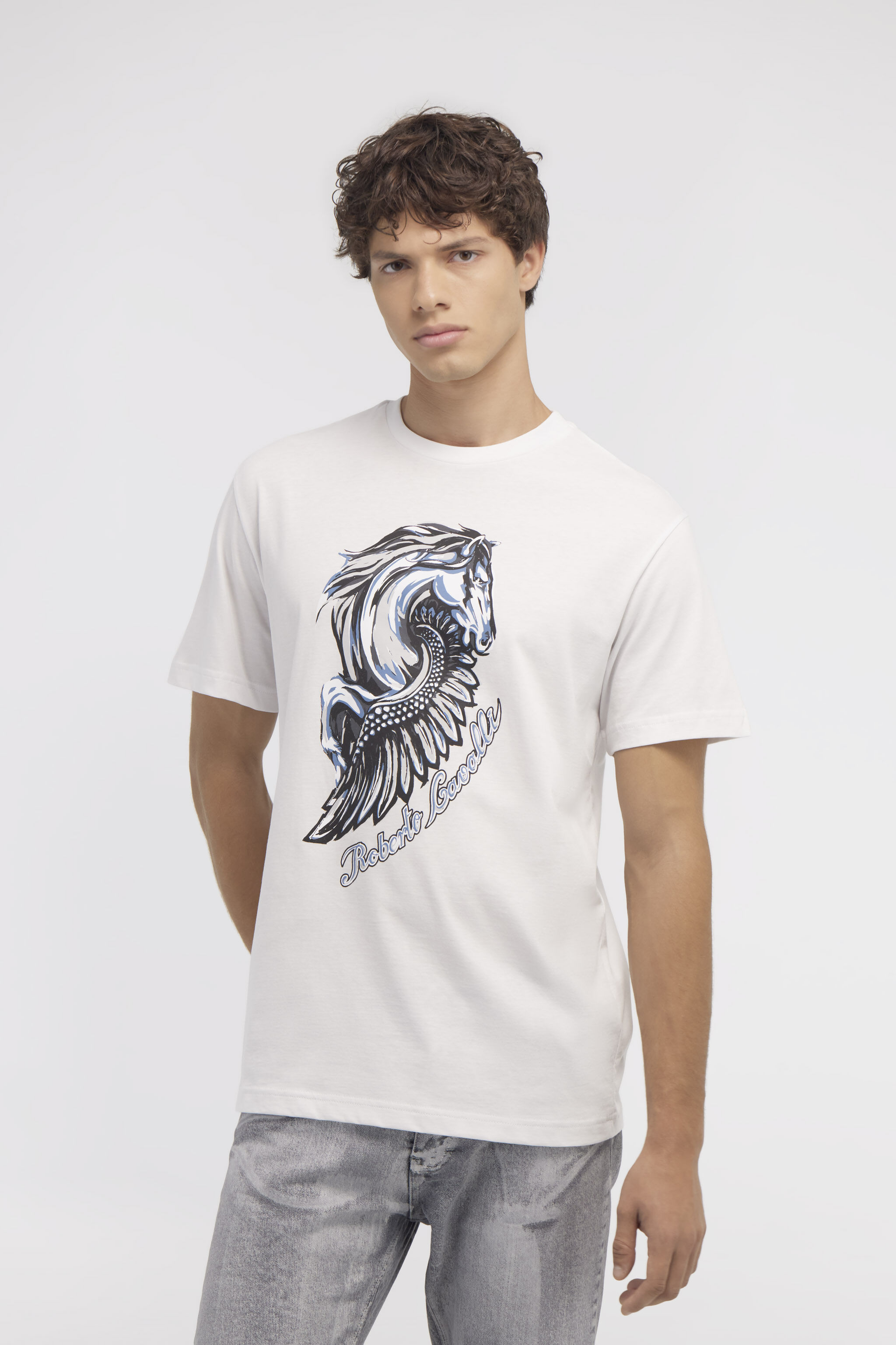 RC T-shirt con logo e stampa Cavallo Bianco NOT60P-JD060