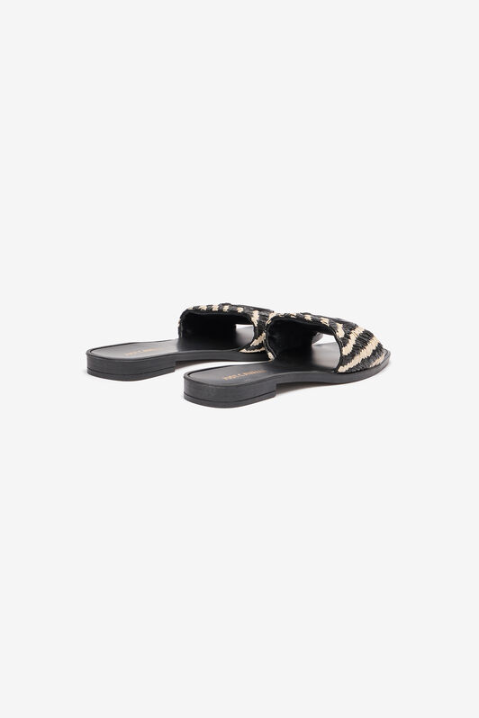 JC Slipper Mit Riemen In Zweifarbiger Flechtoptik Hellbraun UFS069-UF391