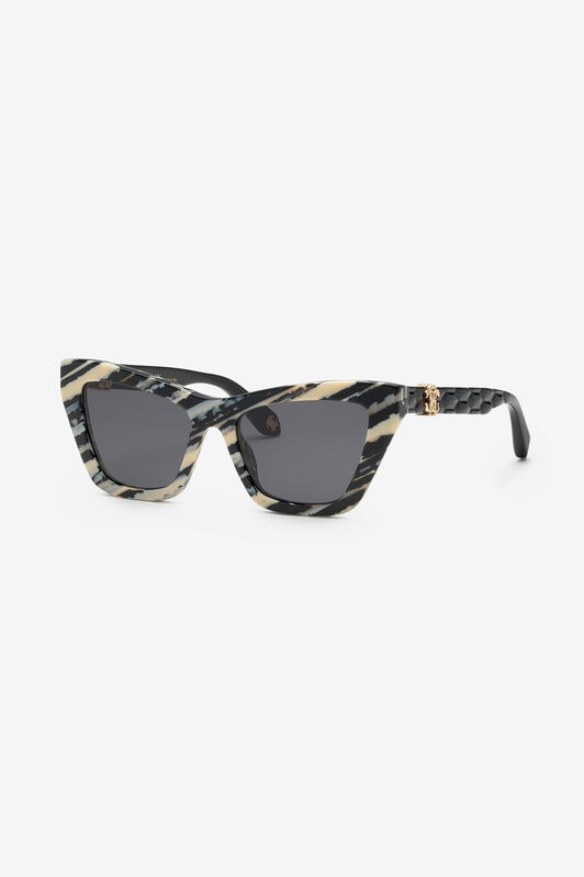 RC Sonnenbrille mit glatter Vorderseite und Matelassè-Effekt an den Bügeln RC Sonnenbrille mit glatter Vorderseite und Matelassè-Effekt an den Bügeln SHINY ANIMAL FANTASY UALD03-ID198