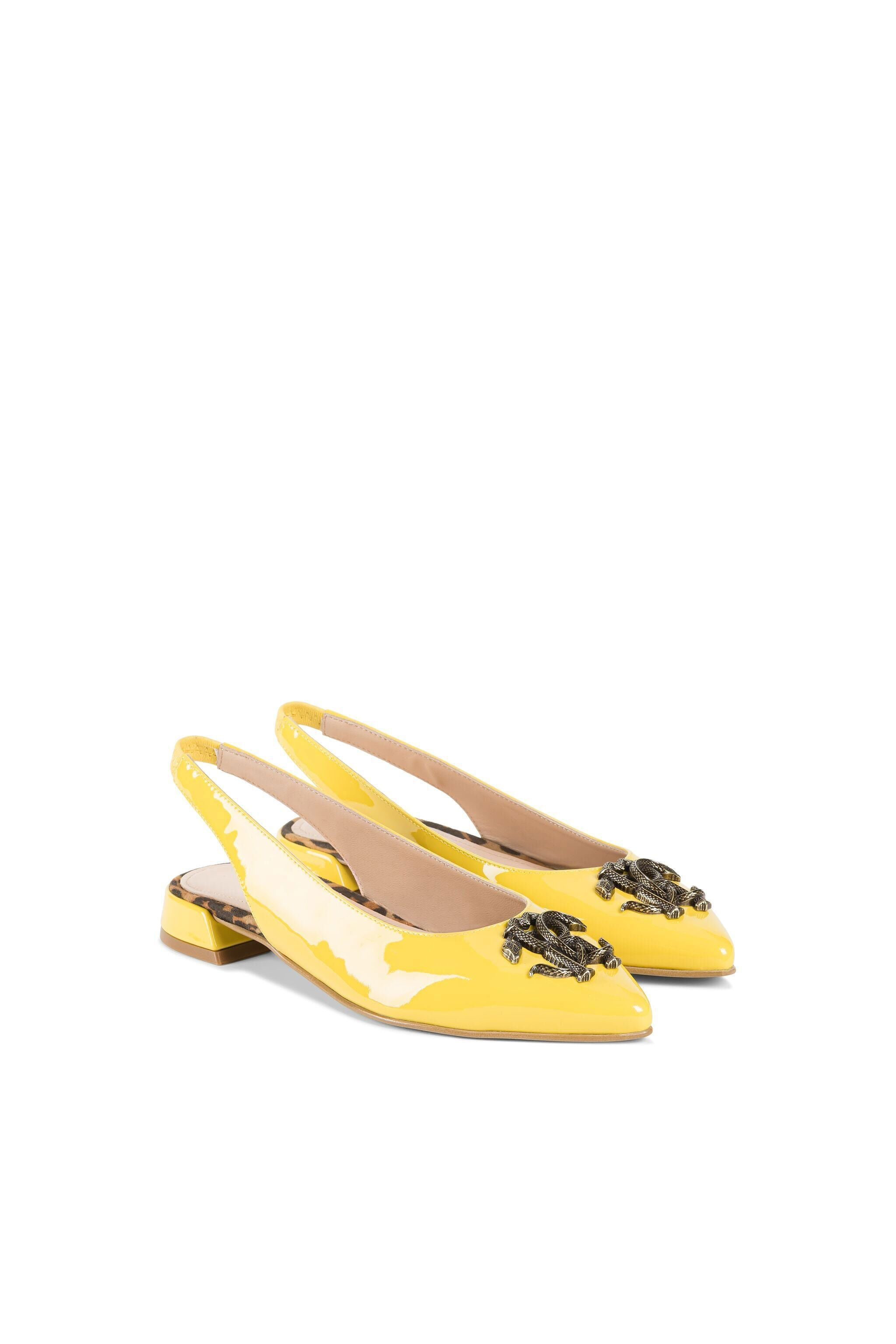 RC Mirror Snake Slingback Pumps Yellow JSS01H-PZO29