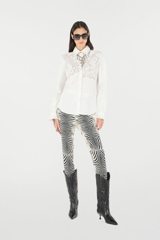 RC Camicia Con Motivo Rose Traforate Bianco UKR708-CH033