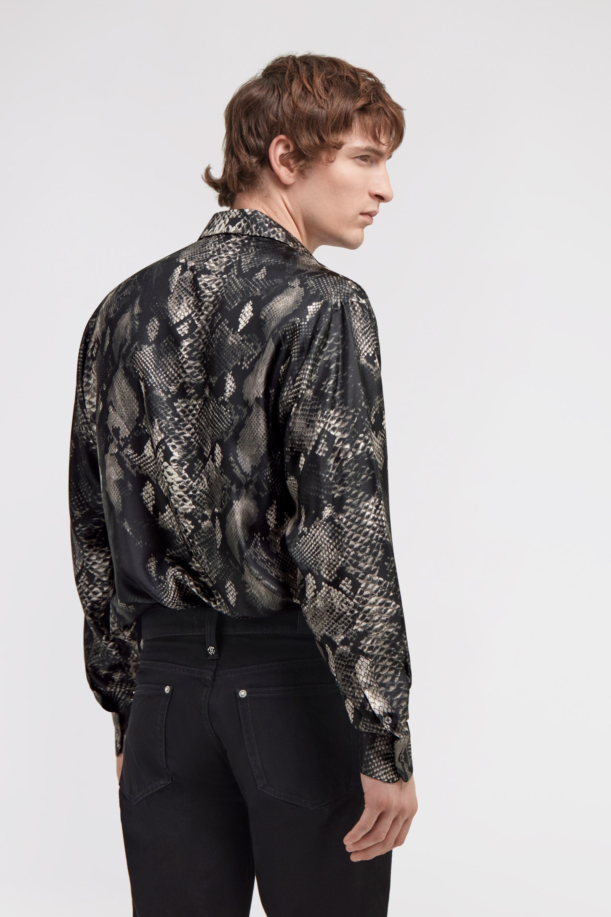 RC Camisa con estampado de Snakeskin Negro/Blanco SRT713-4QE38
