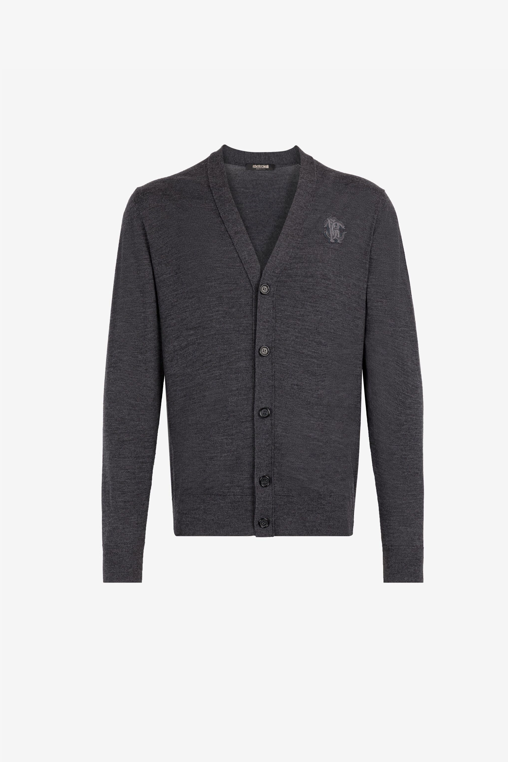 RC Mirror Snake-Embroidered Wool Cardigan DARK GRAY RRM612-MQ001