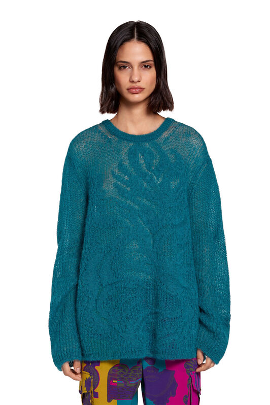 RC Abstract-pattern jumper Azul LQM690-MA006
