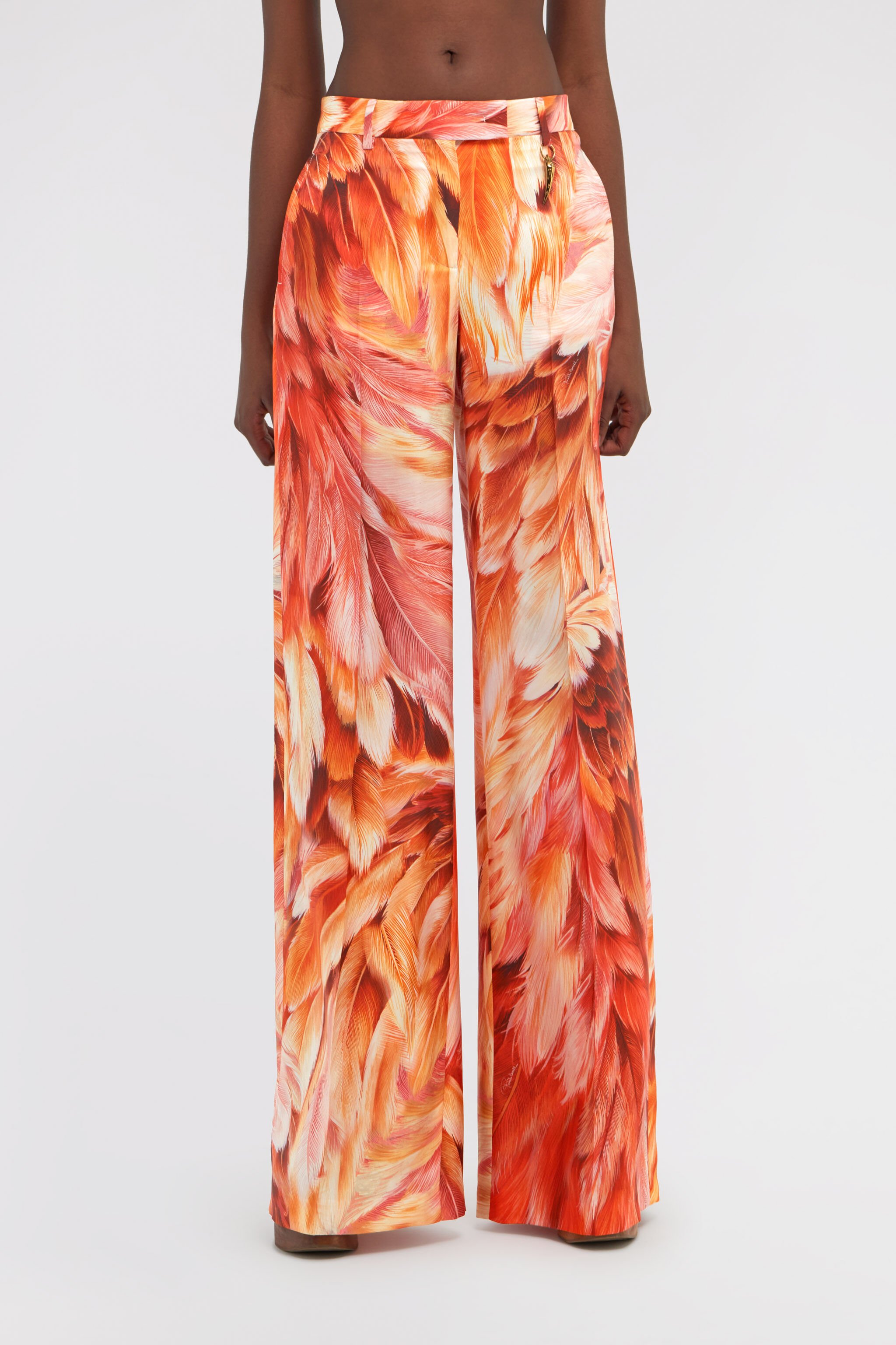 RC Plumage print trousers Orange SWT202-4QL71