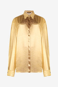 RC Golden Beige Silk Shirt with Scale Print BEIGE/GOLD WWT700-SZS31