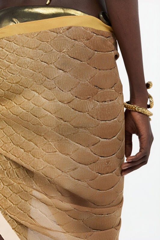 RC Silk Pareo with Beige and Sand Scale Print BEIGE/SAND WWI005-SQS31