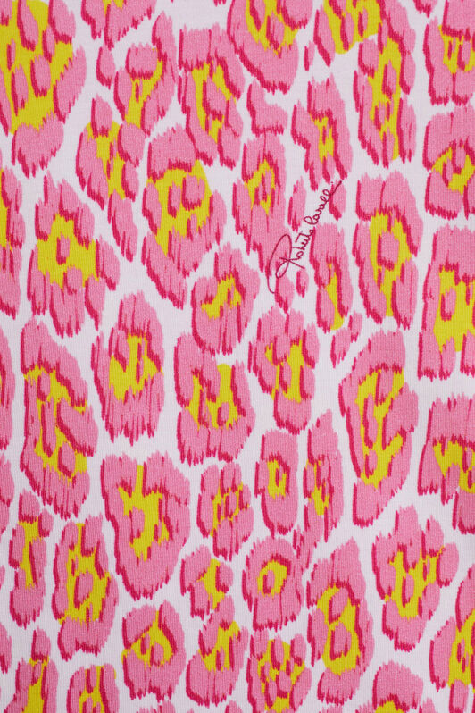 JU Shoulder cut out animalier dress PINK/YELLOW IJT139-JFQ82