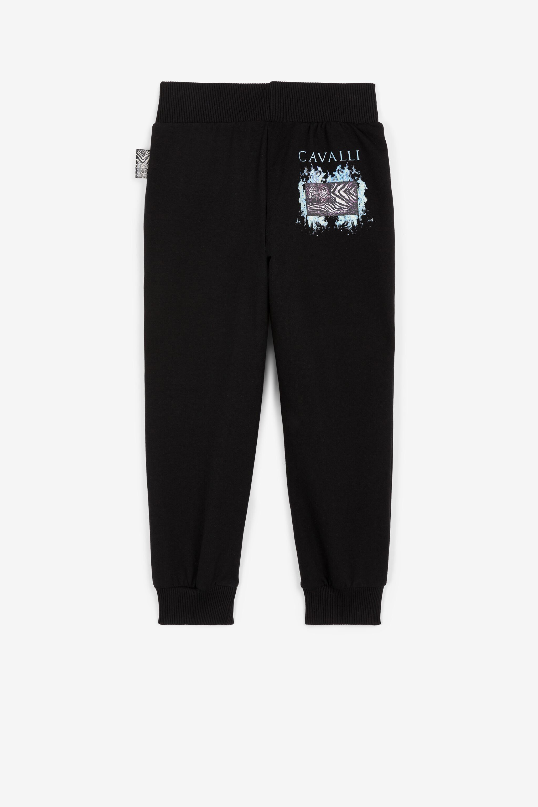 JU Logo And Animalier Patchwork-Print Sweatpants Black PJT228-CF050