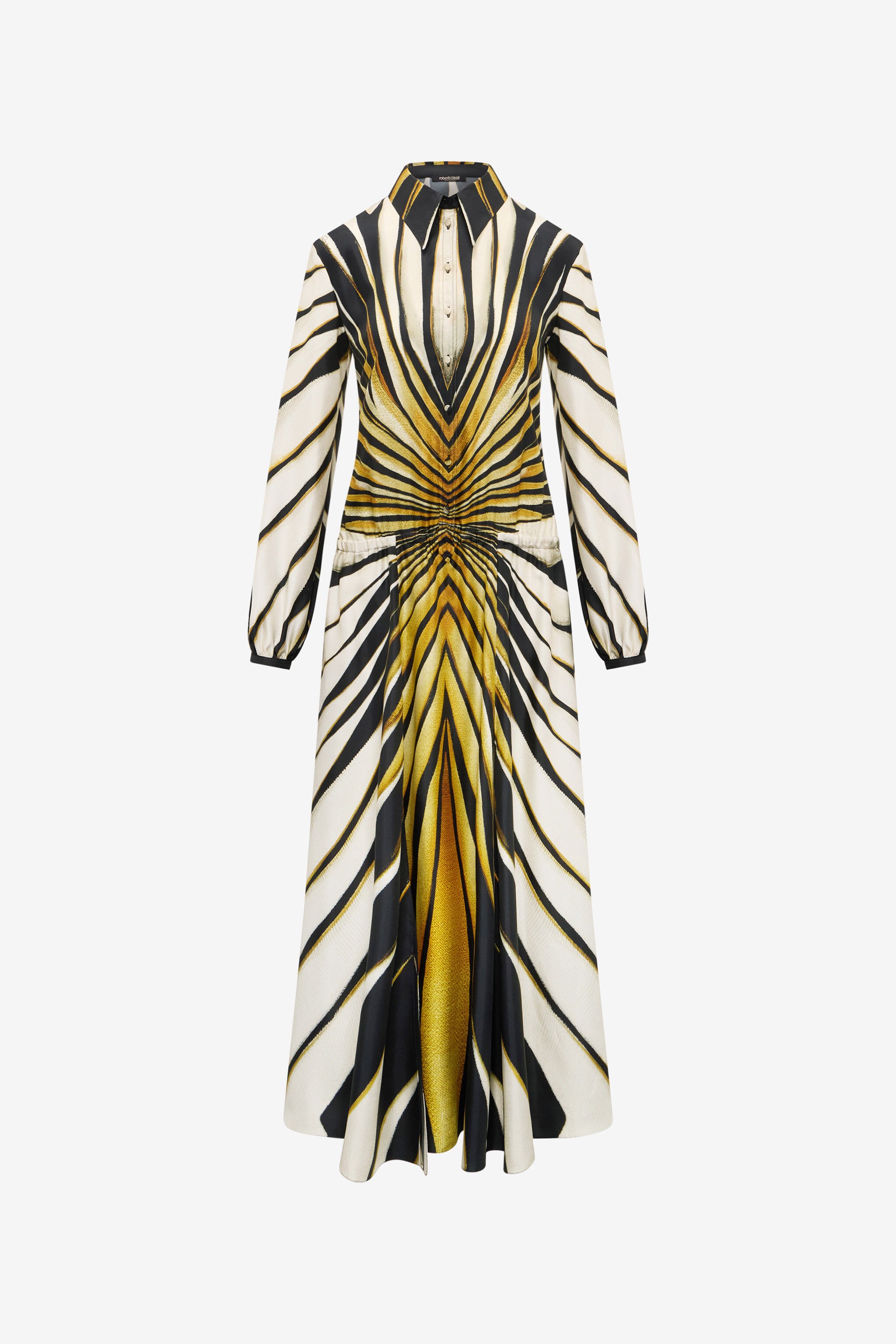 RC Abito Midi In Seta Stampa Ray Of Gold Oro TKT110-4QM33
