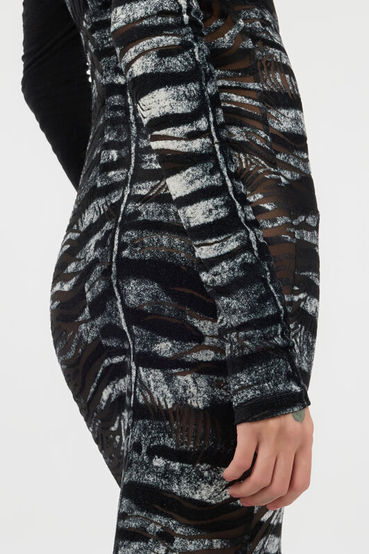 RC Long See-Through Dress With Zebra Pattern Black/White UKT144-CPN50