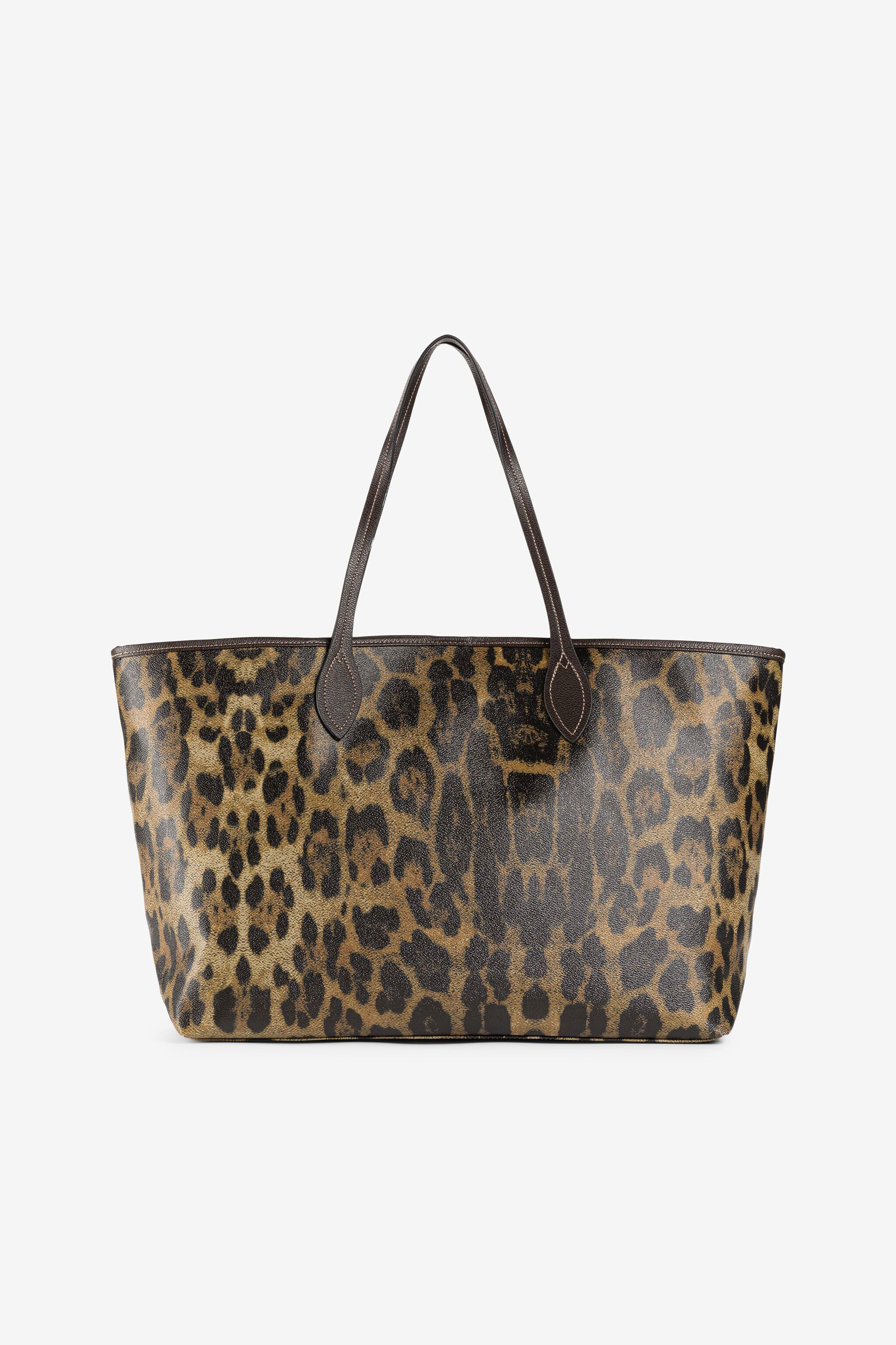 RC Leopard-Print Large Tote Bag Brown/Black JSB001-ABO01