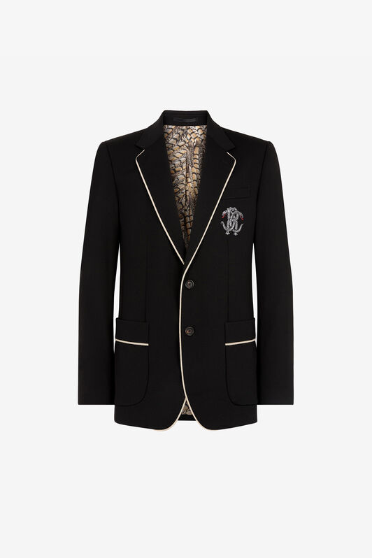 RC Mirror Snake single-breasted blazer Black QRT411-NZ027