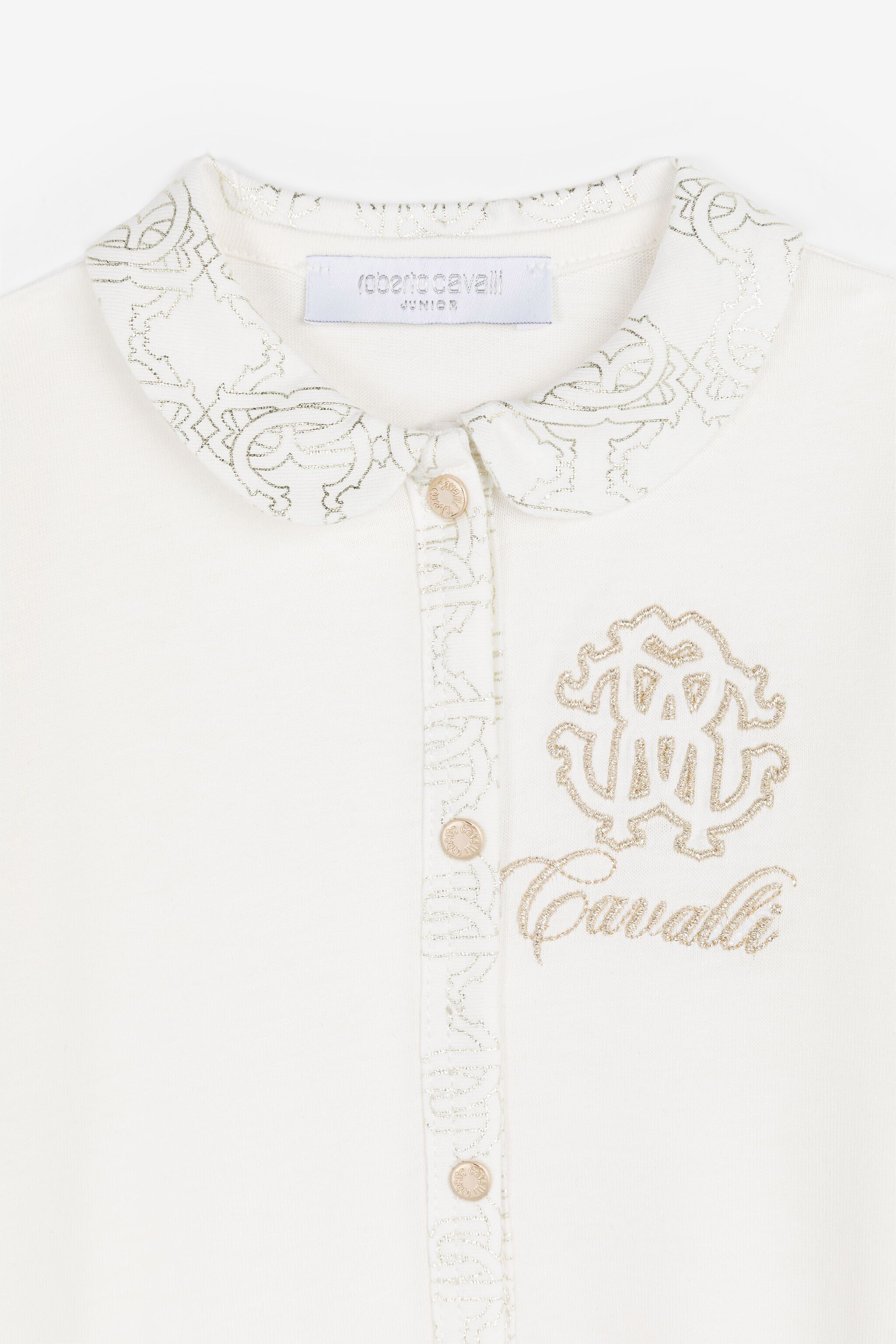 JU RC Monogram-Embroidered Cotton Babygrow Set White RJT848-JD001