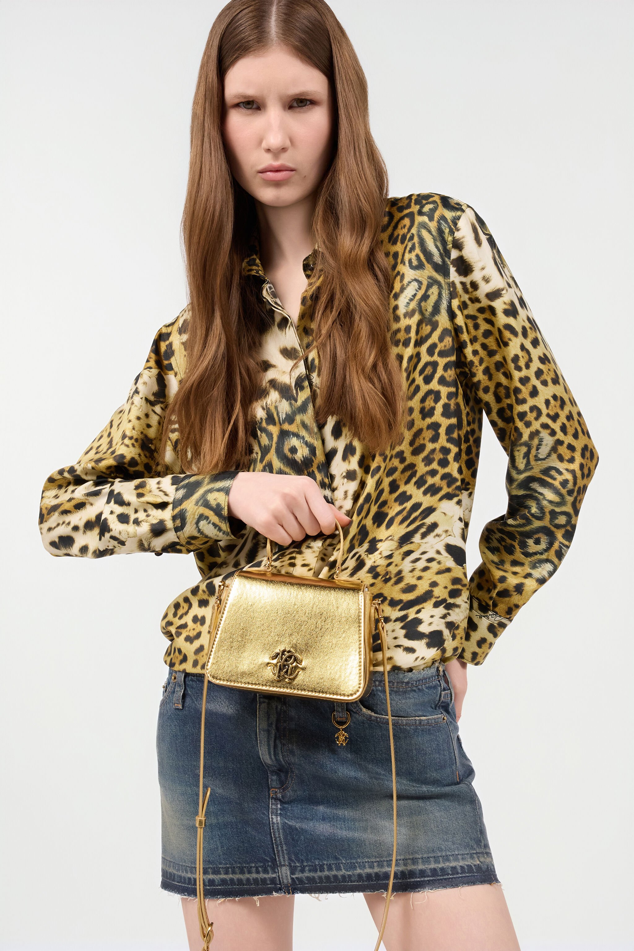 JU Mini Bag Mit Monogramm Mirror Snake GOLD UJB00B-ABJ04
