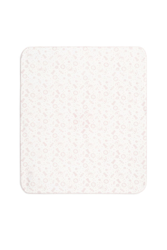JU White and blue candy print blanket MILKYWHITE/BABY PINK JJT80L-JMS66